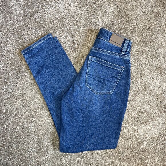 American Eagle Mom Jeans Blue Women's Size 000 Regular - Picture 1 of 8